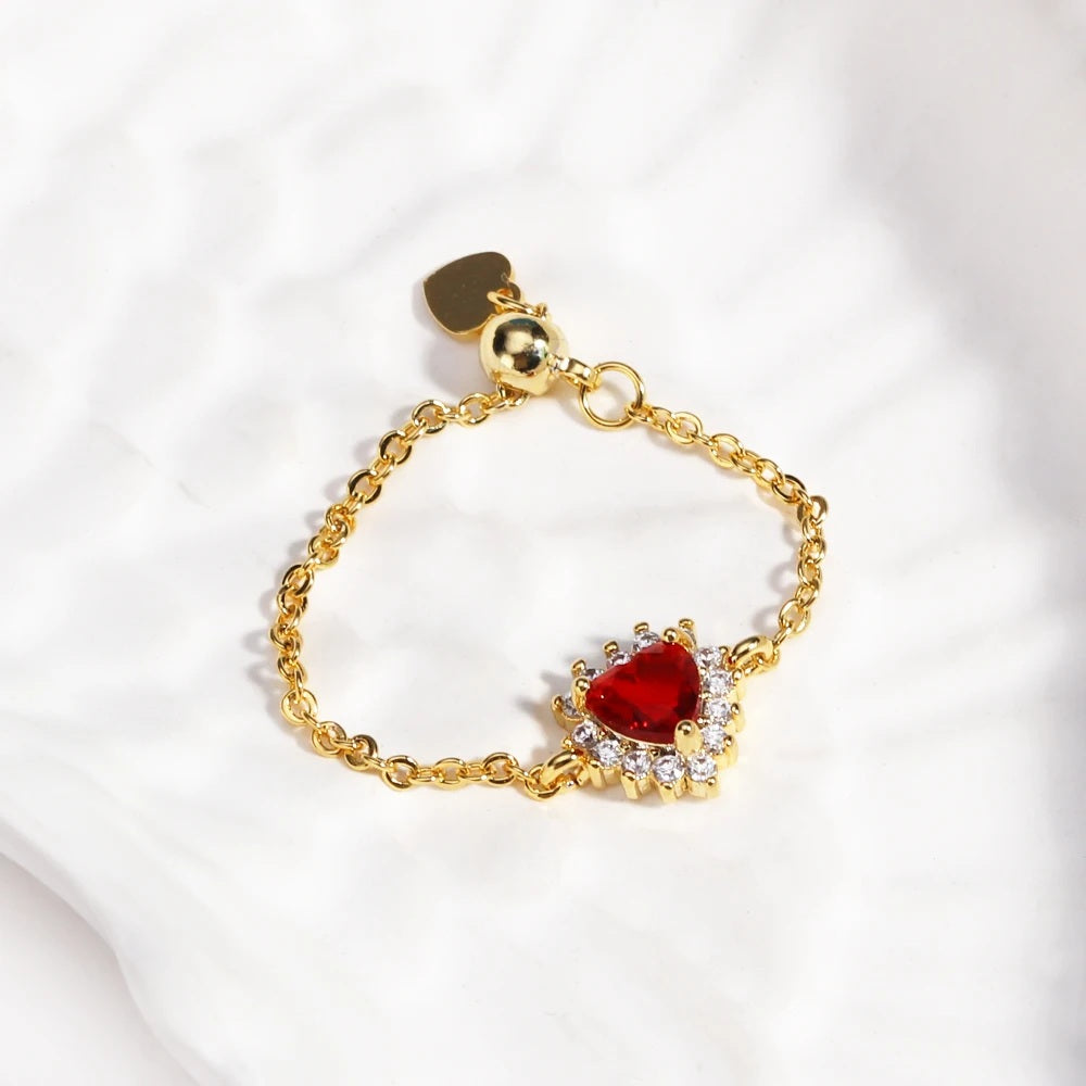 Heart Chain Ring